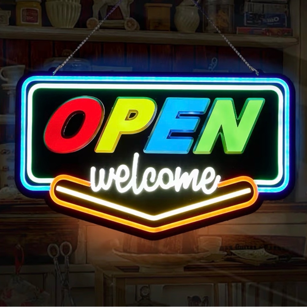 Colorful LED Open Welcome Sign